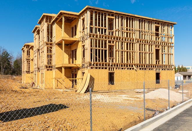 a snapshot of temporary chain link fences protecting a large construction project from unauthorized access in Rio Linda